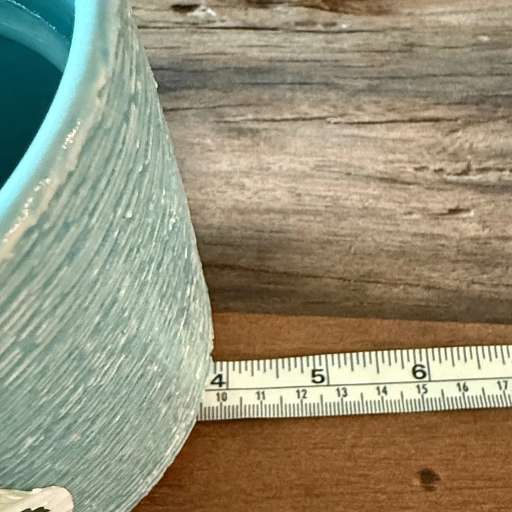 Aqua Textured Ceramic Planter - Set of 2
